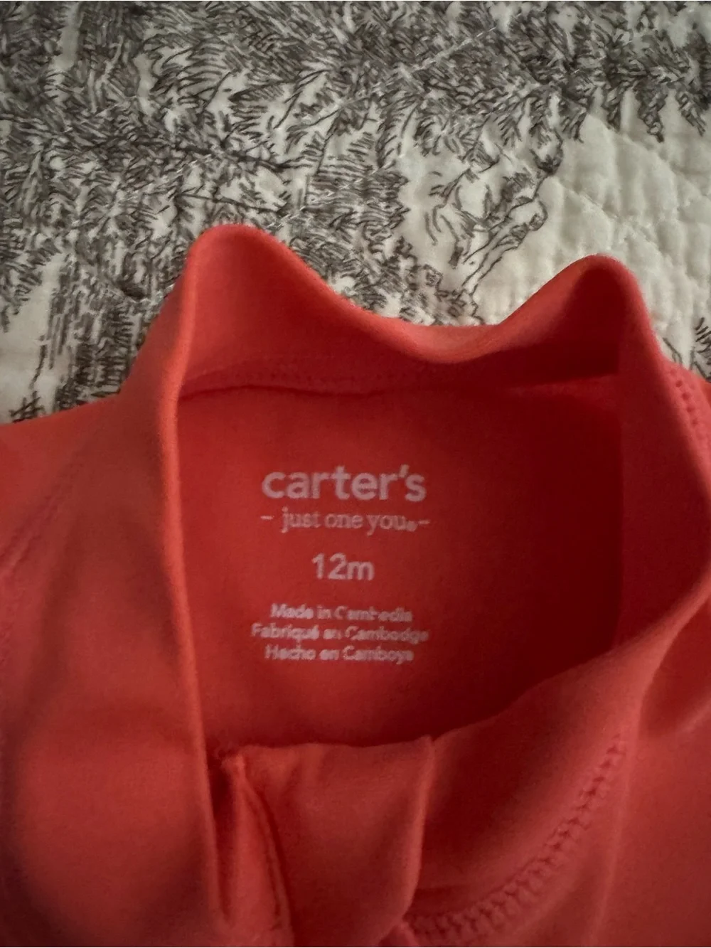 Carter's Coral Long-Sleeve Rashguard with Navy Octopus Swim Shorts